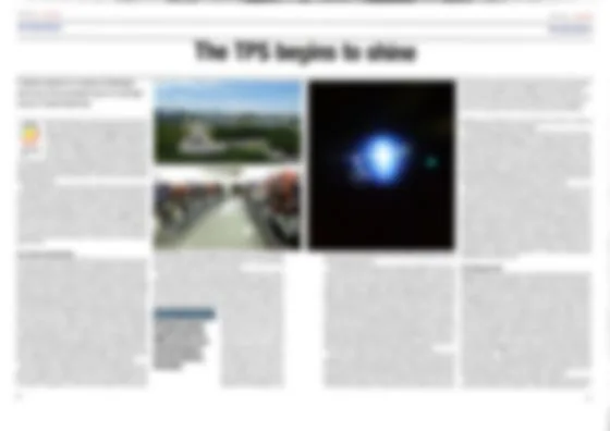 CERN Courier 台灣光子源 TPS 報導內頁（版面示意，內文已模糊不可讀）